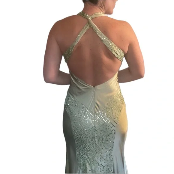 Jovani Silk Gown Light Green